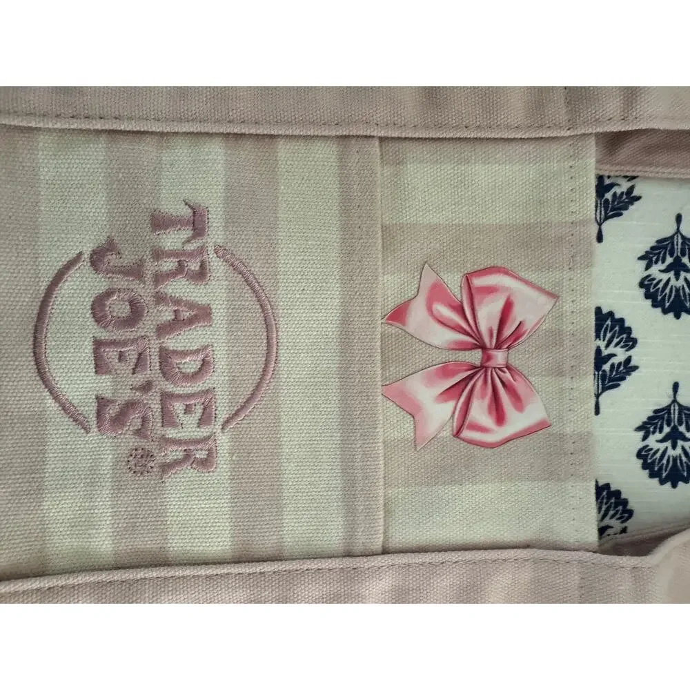 Disney Belle Pink Watercolor New Striped Custom Made Trader Joes Mini Tote